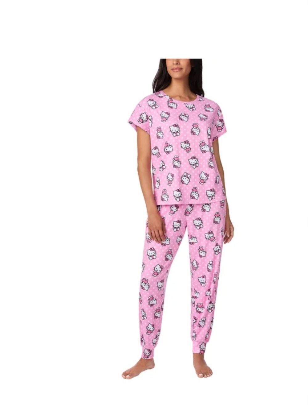 Pink Hello Kitty Printed Short-Sleeve Pajama Set NWT